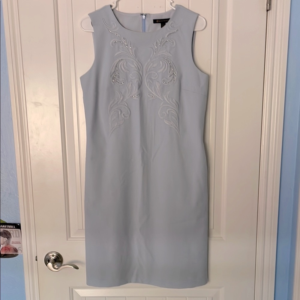 Brooks Brothers Light Blue Embroidered Midi Dress